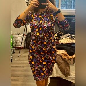 Zara Multicolor Floral Long Sleeve Dress